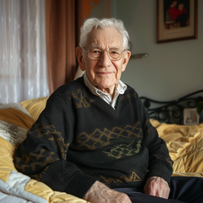 dario1493_elder_man_german_type_sitting_on_the_bed_smiling_hand_e8540530-4170-44af-9cb9-e70891c42c04